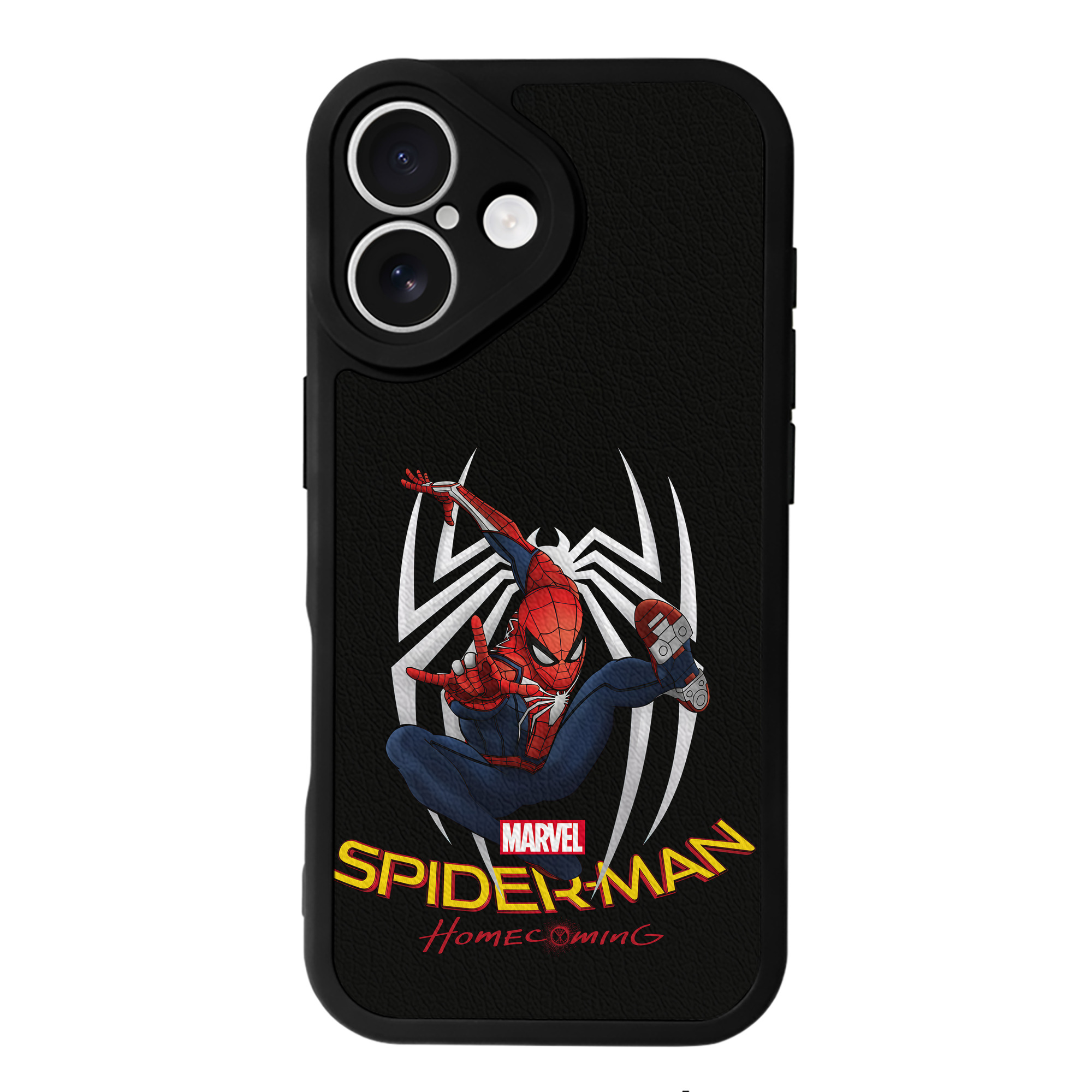 Spider Man スパイダーマン 【iPhone 16シリーズ対応】シリコンスマホケース（レザー調） 材質：シリコン